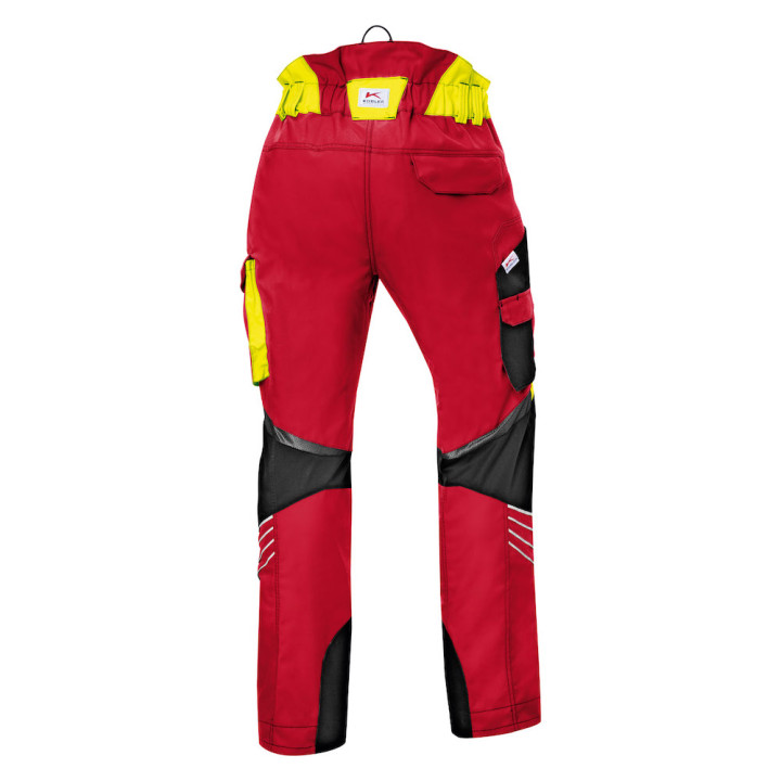 Pantalon anti-coupure Forest rouge et jaune