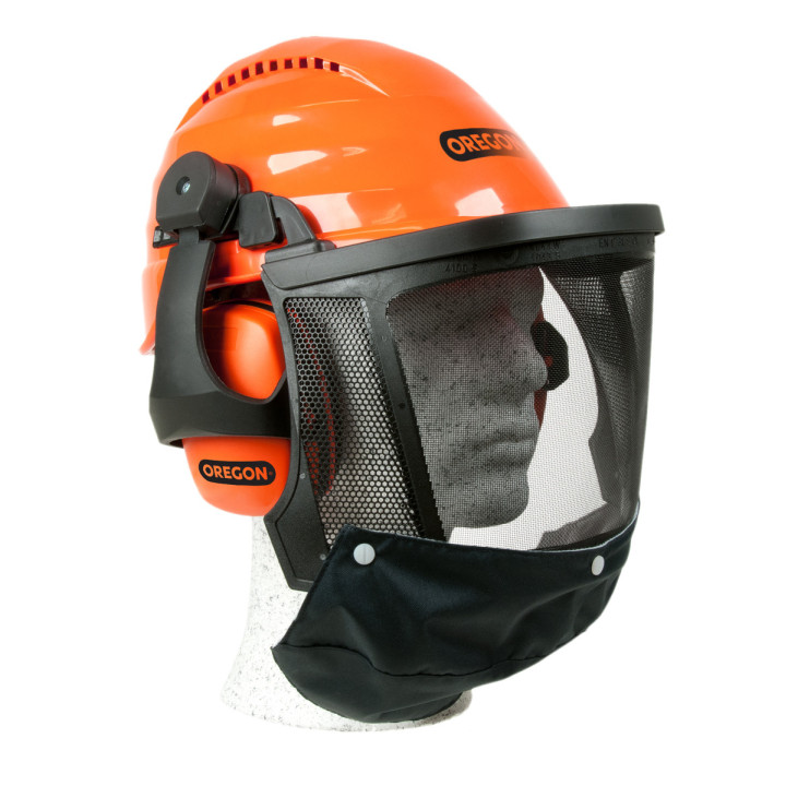 Casque de bûcheron protection complète - Norme EN352-3