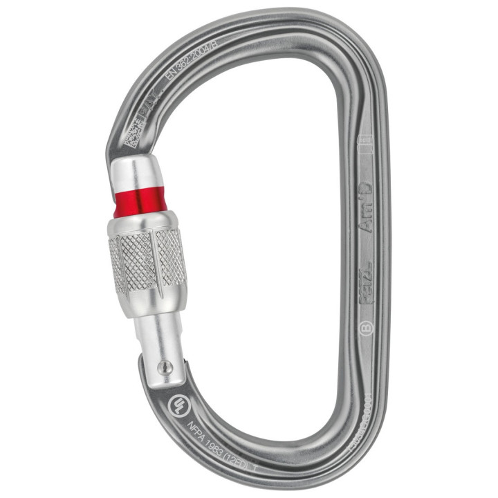 Mousqueton asymétrique Am'D Petzl - gris, noir, doré - EN 362