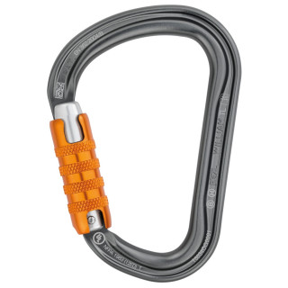 Mousqueton William Petzl, poire, aluminium - gris, noir, doré