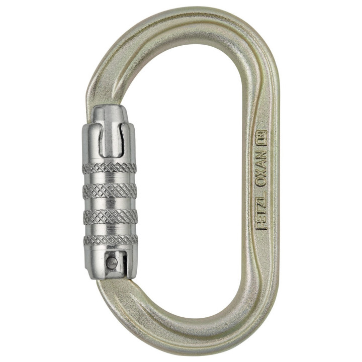 Mousqueton Oxan Petzl, ovale, acier - EN 362 - gris, noir