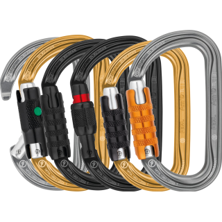 Mousqueton asymétrique Am'D Petzl - gris, noir, doré - EN 362
