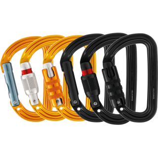 Mousqueton Sm'D Petzl, forme D, aluminium - jaune, noir