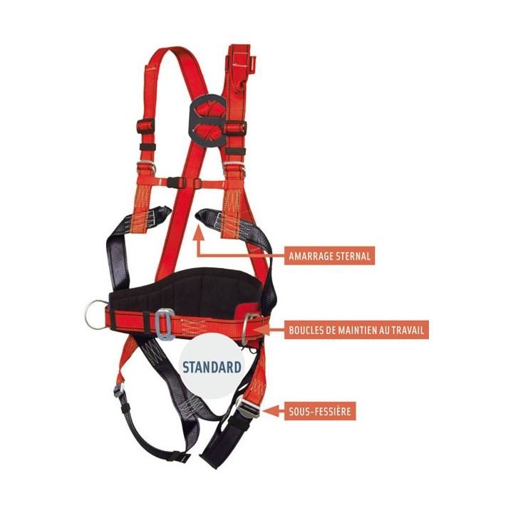 Harnais antichute et maintien au travail 4 points Standard - EN 361 / EN 358