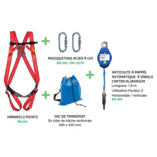 Kit antichute nacelle avec enrouleur à sangle 1,8 m