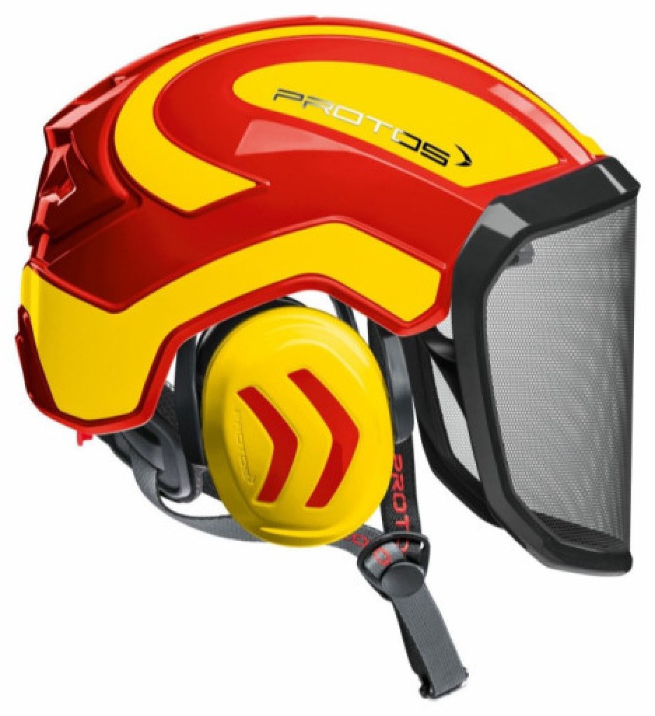 Casque Protos Integral Arborist rouge et jaune